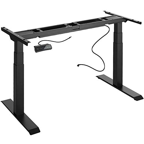 TecTake 800664 - Estructura para Mesa, Eléctrica y Regulable en Altura, Extensible, de Acero Resistene (Negro | No. 402997)