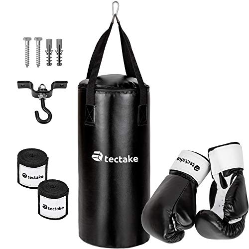 TecTake Saco de Boxeo con Boxing Guantes + Vendas + Gancho del Techo Entrenamiento Fitness