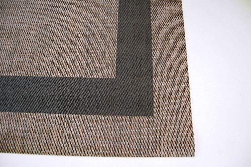 TEJIDOS EL MUNDO Alfombra PIE DE Cama Vinilo-GRECA 70x140 cm marrón