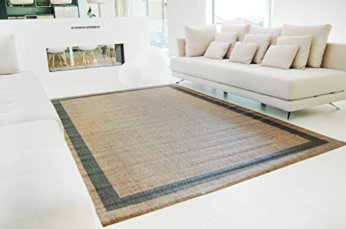 TEJIDOS EL MUNDO Alfombra PIE DE Cama Vinilo-GRECA 70x140 cm marrón