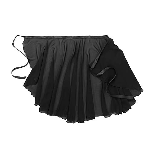 TiaoBug Falda de Ballet Mujeres Bailarinas Falda Larga de Gasa con Cinturilla Ajustable Envoltura para Bodies Gimnasia Niñas Mujeres Negro One Size