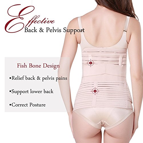 Tirain 3 en 1 Fajas Postparto Cómodo Faja Cinturon Postparto Cesarea con Velcro Elástica Vientre/Cintura /Pelvis Cinturón para la Recuperación Postpartum Support Belt Para Mujer y Maternidad