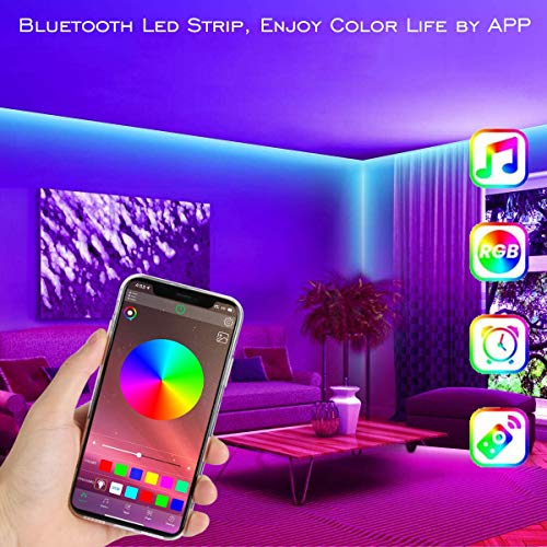 Tiras de LED Bluetooth, ALED LIGHT 5050 RGB 2x5 metros Luces de Tira LED 300 Banda de Luz Impermeable de Controlada por Control Remoto o Teléfono Inteligente para El hogar, Exteriores Decoración