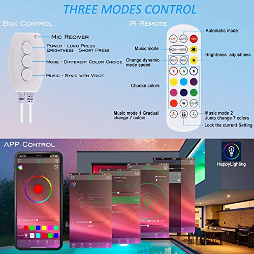 Tiras de LED Bluetooth, ALED LIGHT 5050 RGB 2x5 metros Luces de Tira LED 300 Banda de Luz Impermeable de Controlada por Control Remoto o Teléfono Inteligente para El hogar, Exteriores Decoración