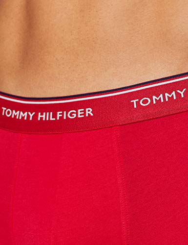 Tommy Hilfiger 3p Trunk Bóxer, Blanco (White/Tango Red/Peacoat 611), Medium (Pack de 3) para Hombre