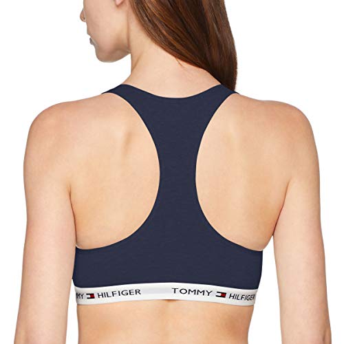 Tommy Hilfiger Bralette Sujetador Deportivo, Azul (NAVY/white BLAZER-PT 416), 40 (talla del fabricante: LG) para Mujer