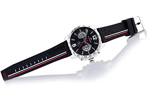 Tommy Hilfiger Reloj Multiesfera para Hombre de Cuarzo con Correa en Silicona 1791473