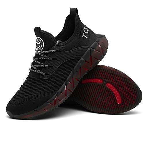 tqgold® Zapatillas Deportivas Hombre Mujer Zapatos Deportivos Running Zapatillas para Correr Fitness Gimnasio Sneakers Negro 43EU