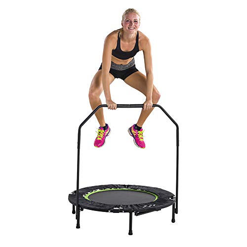 Trampolín Plegable Fitness  104 cm de diámetro / Rebounder Trampolin / Mango Regulable - Ideal para Ejercicios en Casa