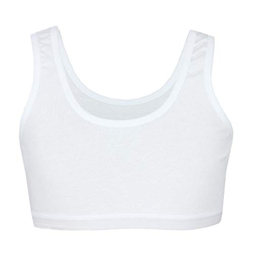 TupTam Top Sujetador para Niñas Tirantes Anchos Pack de 5, Blanco, 122-128