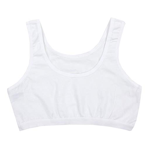 TupTam Top Sujetador para Niñas Tirantes Anchos Pack de 5, Blanco, 122-128