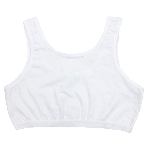 TupTam Top Sujetador para Niñas Tirantes Anchos Pack de 5, Blanco, 122-128