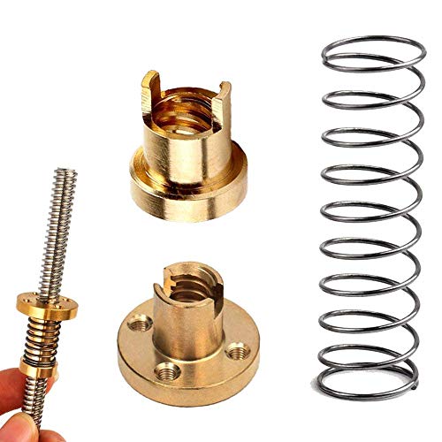 TUZUK T8 Eliminación de juego de resortes Tuerca de separación Tuerca hueca para impresora 3D Máquina CNC 8mm Acme Tornillos de cabeza de varilla roscada