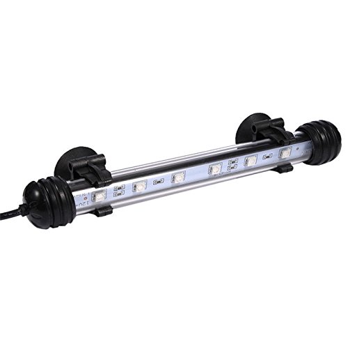 UEETEK Lámpara de luz LED para Acuario, Color de la luz Que Cambia bajo el Agua Luces de Cristal LED sumergibles con Control Remoto para Tanque de Peces 28cm (Enchufe de la UE)