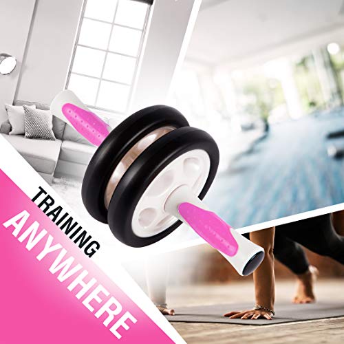 Ultrasport Aparato de abdominales AB Roller / AB Trainer con esterilla para las rodillas,ejercicios de abdominales para hombres y mujeres,rueda de abdominales multifunción,plegable