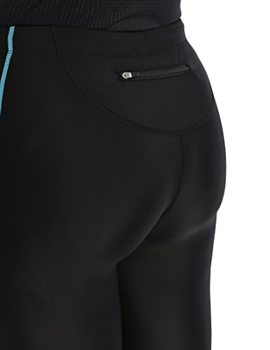 Ultrasport, Pantalones deportivos 3/4 para Mujer, Negro/Turquesa, XS