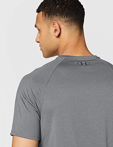 Under Armour UA Tech 2.0 SS Tee Novelty, camiseta para gimnasio, camiseta transpirable hombre, Gris (Pitch Gray/Black (012)), L