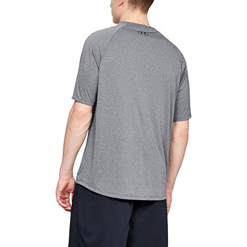 Under Armour UA Tech 2.0 SS Tee Novelty, camiseta para gimnasio, camiseta transpirable hombre, Gris (Pitch Gray/Black (012)), L