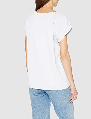 Urban Classics Ladies Extended Shoulder tee Camiseta, Blanco, M para Mujer