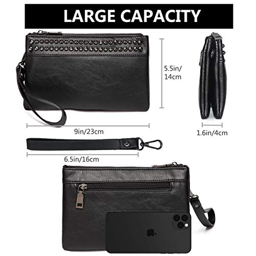 VASCHY SAC Clutches,Bolso Bandolera Mujer Carteras de Mano Bolso Pequeño Mujer Bolsos de Hombro Elegante para Escolares Trabajo Compras Negro