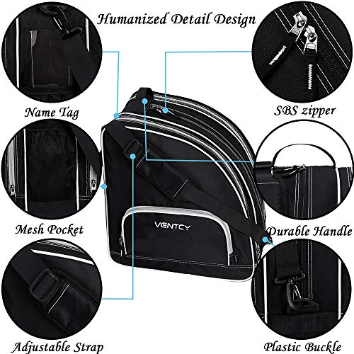 VENTCY Bolsa para Patines, Bolsa Patines Adulto, Bolsa Patines Ruedas, Bolsa Patines Línea para Nina, Bolsa Patines 4 Ruedas hasta El Tamaño 45 (EU) Negro