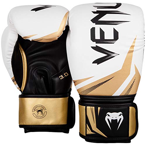 VENUM Challenger 3.0 Guantes de Boxeo, Unisex Adulto, Blanco/Dorado, 14 Oz