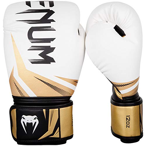 VENUM Challenger 3.0 Guantes de Boxeo, Unisex Adulto, Blanco/Dorado, 14 Oz