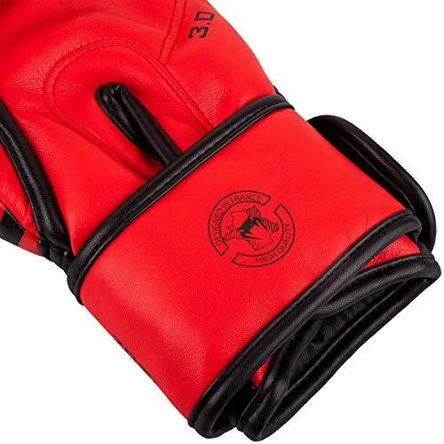 VENUM Challenger 3.0 Guantes de Boxeo, Unisex Adulto, Negro/Rojo, 10 Oz