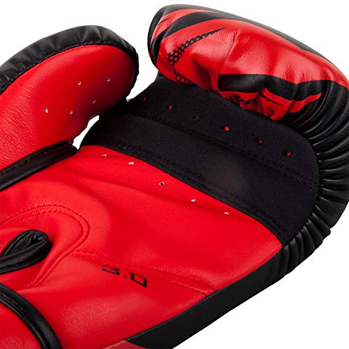 VENUM Challenger 3.0 Guantes de Boxeo, Unisex Adulto, Negro/Rojo, 10 Oz