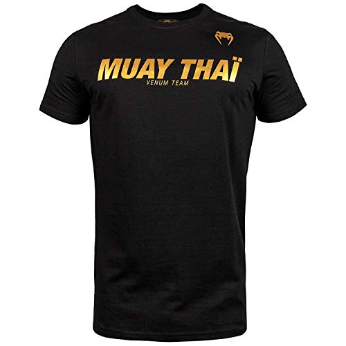 Venum Muay Thai Vt Camiseta, Hombre, Negro/Dorado, S