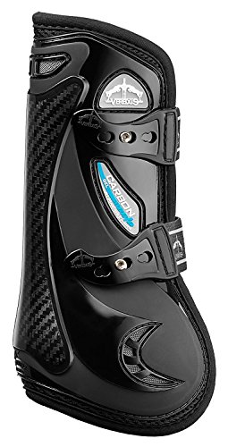 Veredus Carbon Gel vento - Protector de tendones para caballo con doble ventilación (tamaño: M), color negro