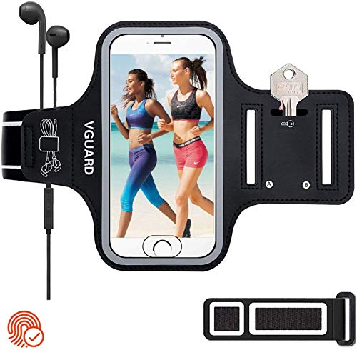 VGUARD Brazalete Deportivo para Correr, 6.5 Pulgadas Brazalete Móvil Deportivo con Banda Reflectante para iPhone 11/ Pro/Pro MAX, Galaxy S9/S8 Plus,Huawei P20 Lite, etc - (Negro)