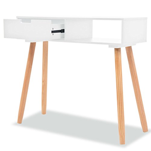 vidaXL Pino Mesa Consola 80x30x72 cm Madera Blanco Aparador Mueble Auxiliar