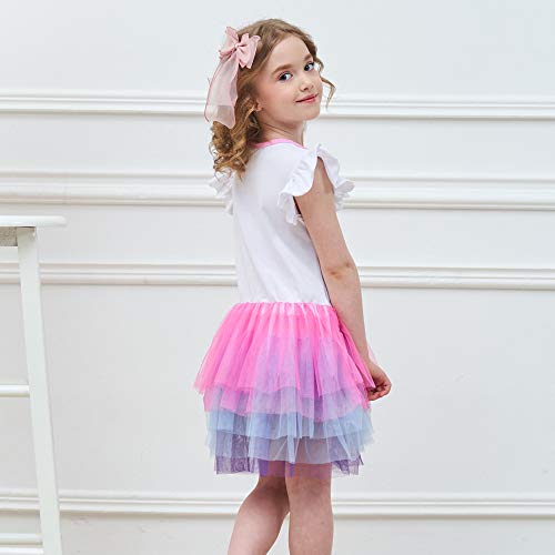 VIKITA Vestido Bordado Mariposa Algodón Tulle Tutu Sin Mangas Verano Niñas 4-5 años SH4590 5T