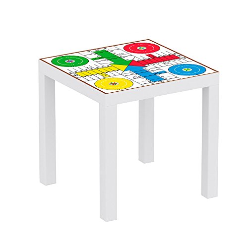 Vinilo para Mesa IKEA Lack Personalizada Juego Parchis Clasico | Medidas 0,55 m x 0,55 m | Vinilo Personalizado | Pegatina Decorativa de Diseño Elegante|