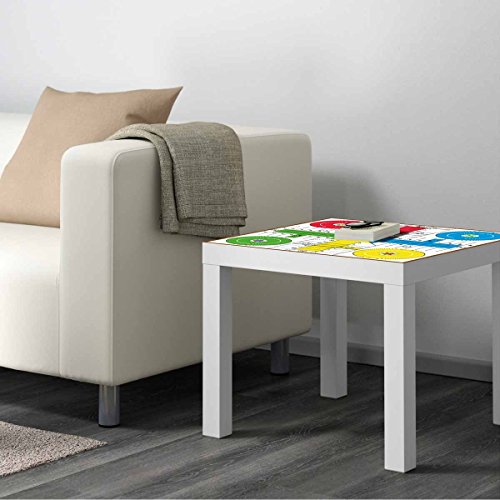 Vinilo para Mesa IKEA Lack Personalizada Juego Parchis Clasico | Medidas 0,55 m x 0,55 m | Vinilo Personalizado | Pegatina Decorativa de Diseño Elegante|