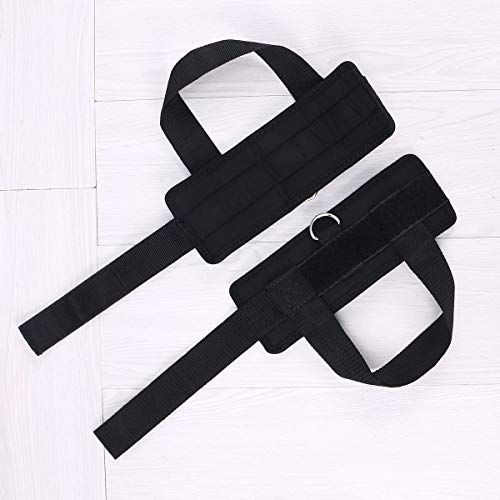 VORCOOL 2 correas de tobillo acolchadas con anillo en D para gimnasia, entrenamiento, máquinas de cables, glúteos y ejercicios de piernas (negro)