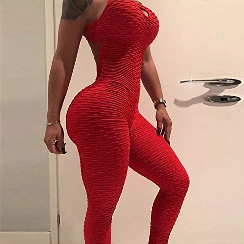 VPASS Mujer Pantalones,Elásticos Mallas Pantalones Color sólido Mono de Espalda Abierta Largos Pantalones Mujer Fitness Mallas Gym Yoga Slim Fit Pantalones Leggings Cintura Alta Deportivos Running