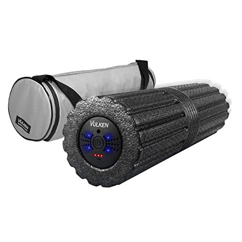 Vulken - Rodillo de Espuma Vibrante de Alta Intensidad de 4 velocidades Foam Roller, 43cm Rodillo de Masaje para la aptitud de la Cruz, masajeador de Tejido Profundo para Recuperación Muscular