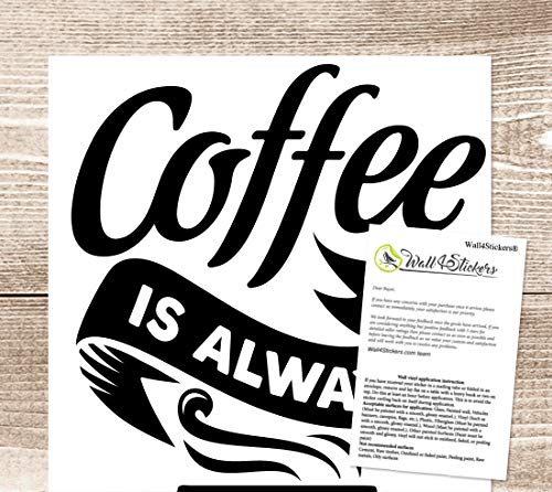 Wall4stickers Coffee Good Idea Taza de café para Llevar Tienda de vinos Vinilo Pegatina Letrero de Ventana Decoración de Signo de Arte de Pared …