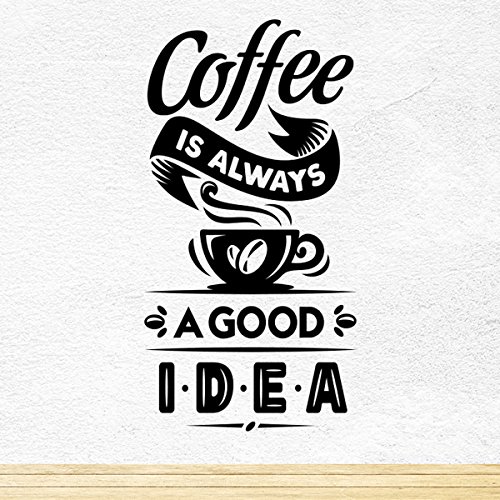 Wall4stickers Coffee Good Idea Taza de café para Llevar Tienda de vinos Vinilo Pegatina Letrero de Ventana Decoración de Signo de Arte de Pared …