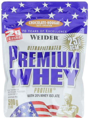 Weider Premium Whey, CFM, 2g de L-Glutamina por toma. Chocolate con nueces - 500 gr