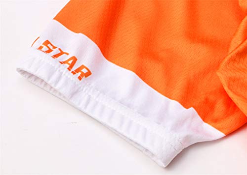 Weimostar - Maillot de ciclismo para hombre de manga corta para bicicleta de montaña o carretera, camiseta de ciclismo para hombre, transpirable, color naranja, talla XXL