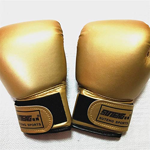 WESDOO Guantes Boxeo Hombre Guantillas Karate Golpe Guantes Sparring Guantes Bolsa de Boxeo Guantes Guantes de Boxeo para Artes Marciales Gold,Adult