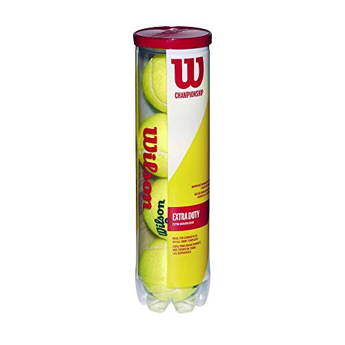 Wilson Champ Extra Duty Pelotas de tenis, tubo con 4 pelotas, para superficies duras, amarillo