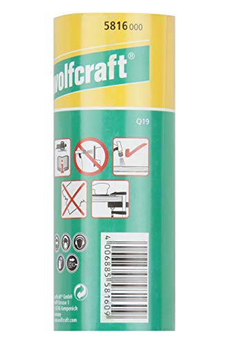 Wolfcraft 5816000 rollo de papel abrasivo en húmedo y seco, carburo de silicio, grano 400 PACK 1, 0 V, Negro, 3 m x 115 mm