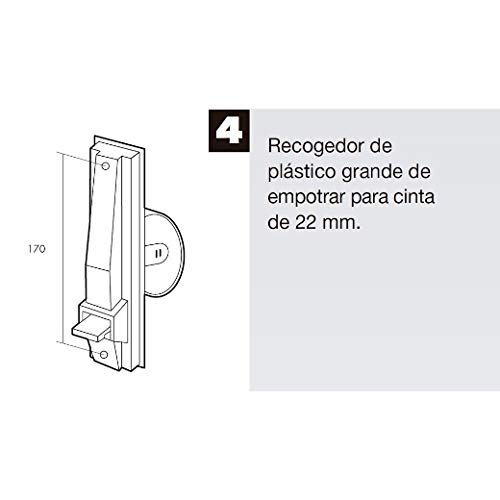 WOLFPACK LINEA PROFESIONAL 5250012 Recogedor Persiana Plastico Grande Cinta 22 mm, Metal