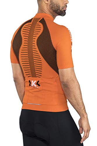 X-Bionic M/C Full Zip Bike The Trick EVO Maillot, Hombre, Naranja (Sun) / Negro, S