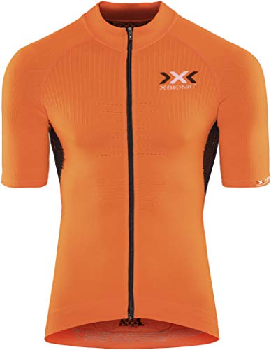 X-Bionic M/C Full Zip Bike The Trick EVO Maillot, Hombre, Naranja (Sun) / Negro, S