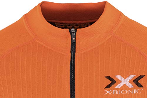 X-Bionic M/C Full Zip Bike The Trick EVO Maillot, Hombre, Naranja (Sun) / Negro, S